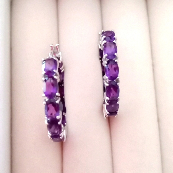 Jewelry - AMETHYST HOOP EARRINGS